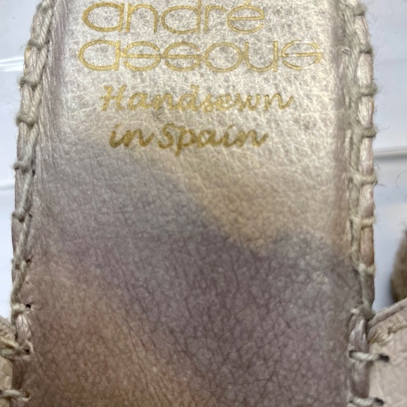 Andre Assous Metallic Platinum Rebecca Espadrille Platform Wedge Sandals - Picture 12 of 14